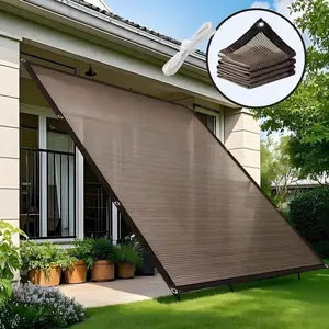 Heavy Duty Outdoor Shade Canvas 90% Blackout HDPE Fabric UV Resistant Wind Proof Patio Canopy Rectangle Sun Shade for Gazebo Lawn Backyard