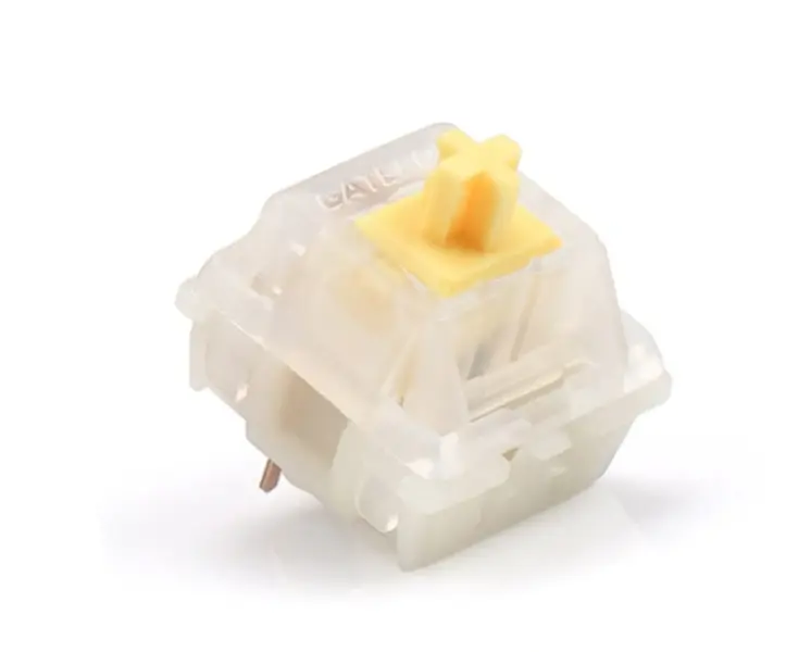 GATERON CAP V2 Switch Set (Milky) – POM Stem, Milky Nylon Top & Bottom Housing, Spring Steel Spring, Pre-lubed, 3-Pin or 5-Pin Available, SMD (KS-26) or Plug-in (KS-25) LED Support keyboard, Keyboard Accessory Keyboards, Yellow Switches Keyboards