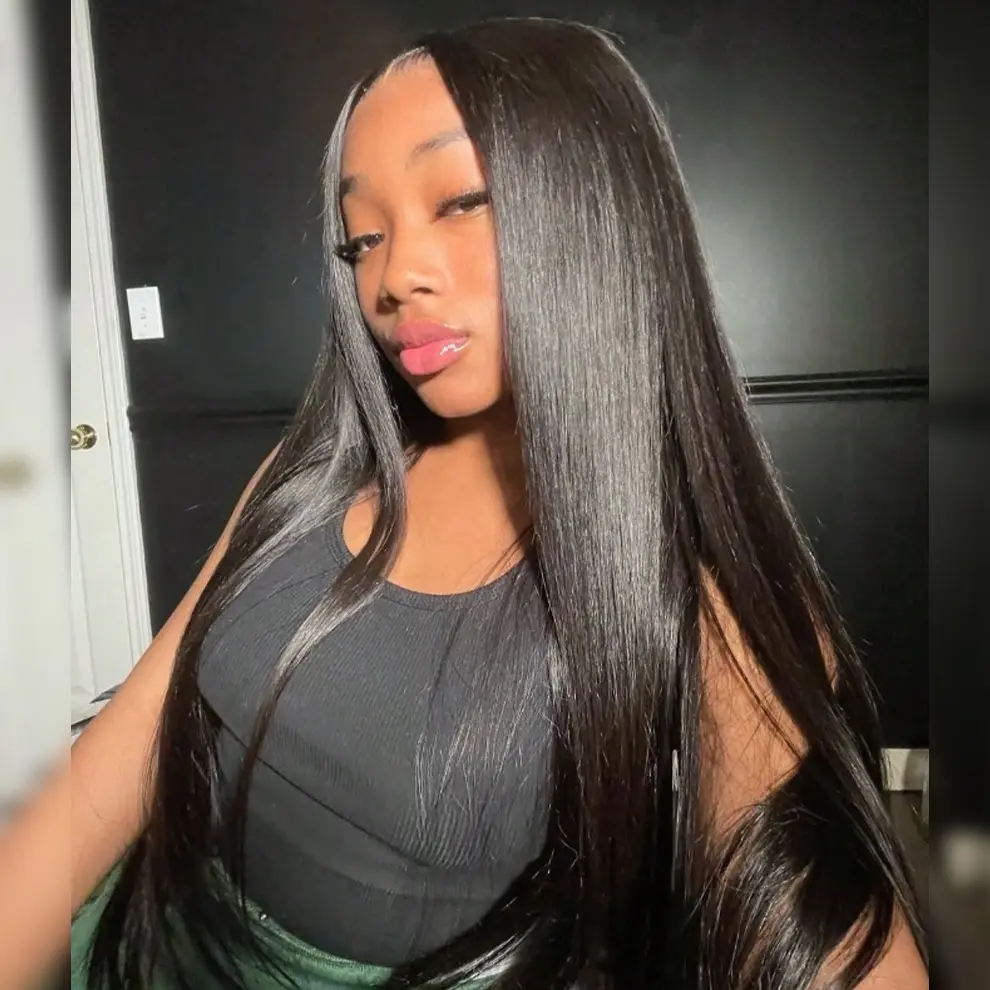 Dachic Hair 13x6 HD Lace Frontal Straight Wigs Human Hair 180 Density HD Transparent Lace Front Wigs Human Hair Pre Plucked Lace Frontal Body Wave Wigs Natural Black Color  for Women