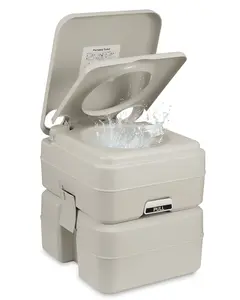 5.3 Gallon Portable RV Toilet, Camping Toilet, Porta Potty for Adults, Carry Handle, Leak-Proof, for Camper Home Use Travel Boat Trailer Trucker Van,Grey