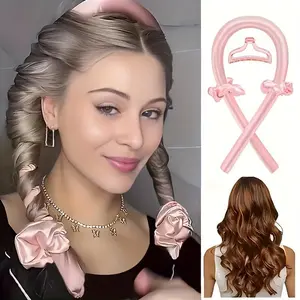 1 piece of heatless curling stick with headband, suitable for curling at night, foam curling tube, mild and effective hair care