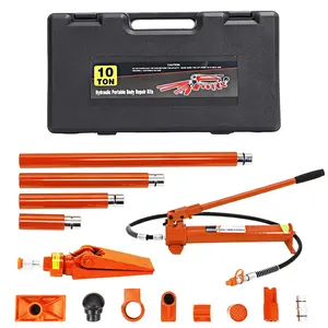 12 Ton Porta Power Kit, Heavy Duty Hydraulic Auto Body Frame Repair Kit, Hydraulic Porta Power Set with Portable Storage Case for Cars, Trucks, SUVs & More, Orange