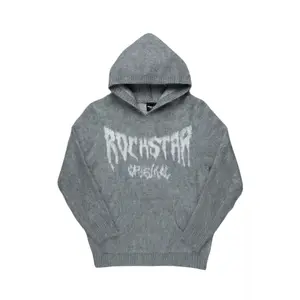 Andros Grey Graphic Knitted Hoodie