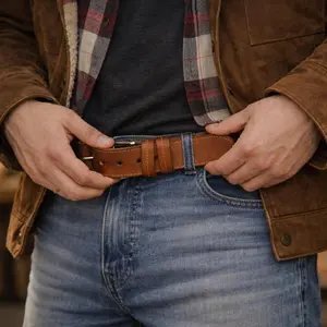 Handmade Brown Leather Belt: Personalized Full-Grain Italian Leather, Father's Day Leather Gift, Birthday & 3rd Anniversary Mens Gift