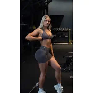 2026 DFYNE Vision Twist Front Sports Bra & Shorts Set Seamless Twist Bra High-Waist Shorts Yoga Gym Outfit