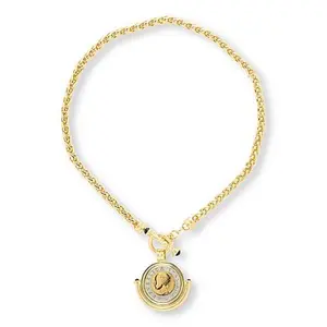 Bellezza 18" 500 Lira Goldtone Bronze Toggle Necklace