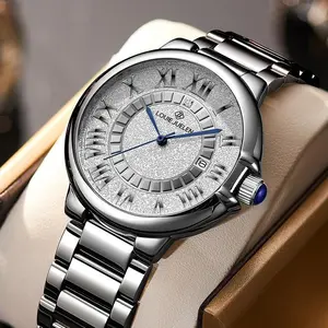 LOUIEJUELEN Swiss Luxury Men's Watch 42mm Sapphire Crystal Precision Swiss Movement Stainless Steel Bracelet Alloy Case Waterproof Shockproof Luminous Dial Elegant Timepiece for Business Social Occasions