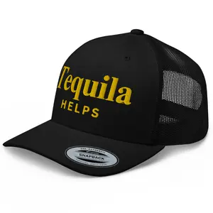 RIVEMUG NG Tequila Helps Embroidered Curved Bill Trucker Hat Mid Crown Adjustable Funny Party Cap