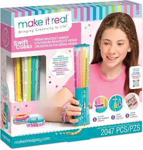 Make It Real Swift Clicks Heishi Bracelet Maker 2047pc DIY Jewelry Craft Kit for Girls Kids 8+ Create 23 Bead Bracelets with 16 Colors Easy Bead Loading & Storing Complete Craft Kit