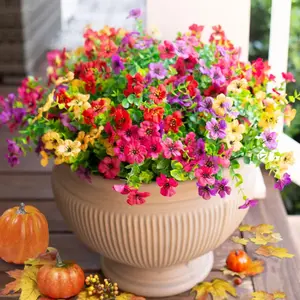 6-Color Artificial Flower (6/12pcs/set), UV Resistant Colorful Fake Flower, Decorative Bouquet for Home Garden Party Wedding Decor, Artificial Flowers Bouquet