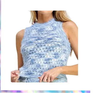 Miss love- WOMEN'S SLEEVELESS TYE DIE FUZZY TANK TOP