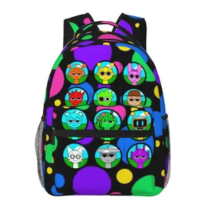 Sprunki popular school backpack with large capacity — casual daypack for outdoor sports and office; cartoon Sprunki merchandise laptop backpack and school bag for boys, girls, and gift giving