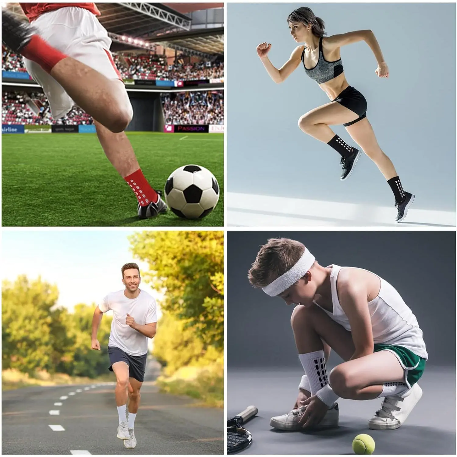 2/4/6 Pairs Men's Women's Soccer Football Baseball Socks with Grip Pads - Non Slip Athletic Sports Socks for Training Match Performance Comfortable Breathable Moisture Wicking Cushioned Ankle Socks Perfect for Running Gym Workout Outdoor Activities 2/4/6 Pairs Men's Women's Soccer Football Baseball Socks with Grip Pads - Non Slip Athletic Sports Socks for Training Match Performance Comfortable Breathable Moisture Wicking Cushioned Ankle Socks Perfect for Running Gym Workout Outdoor Activities