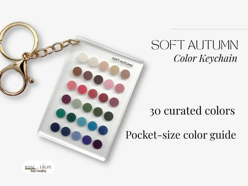 Seasonal Color Keychain, Palette Swatch Acrylic Keychain, Transparent Portable Pocket Color Chart for Shopping, 12 Personal Guide, Holiday Gift