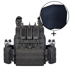 Multi-functional vest with 2 pc 3-A palte multipleequipmentpouches adjustable size comfortable andbreathable to wear.