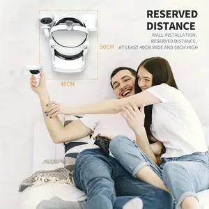 Zyber VR Quest 2 Wall Mount Storage Stand Holder Compatible with VR Quest 2, Quest 1, Valve Index, Rift S, HP Reverb G2, Vive Pro, HTC Vive, PlayStation VR Headset and Controllers Virtual Reality Headset VR Rack - White