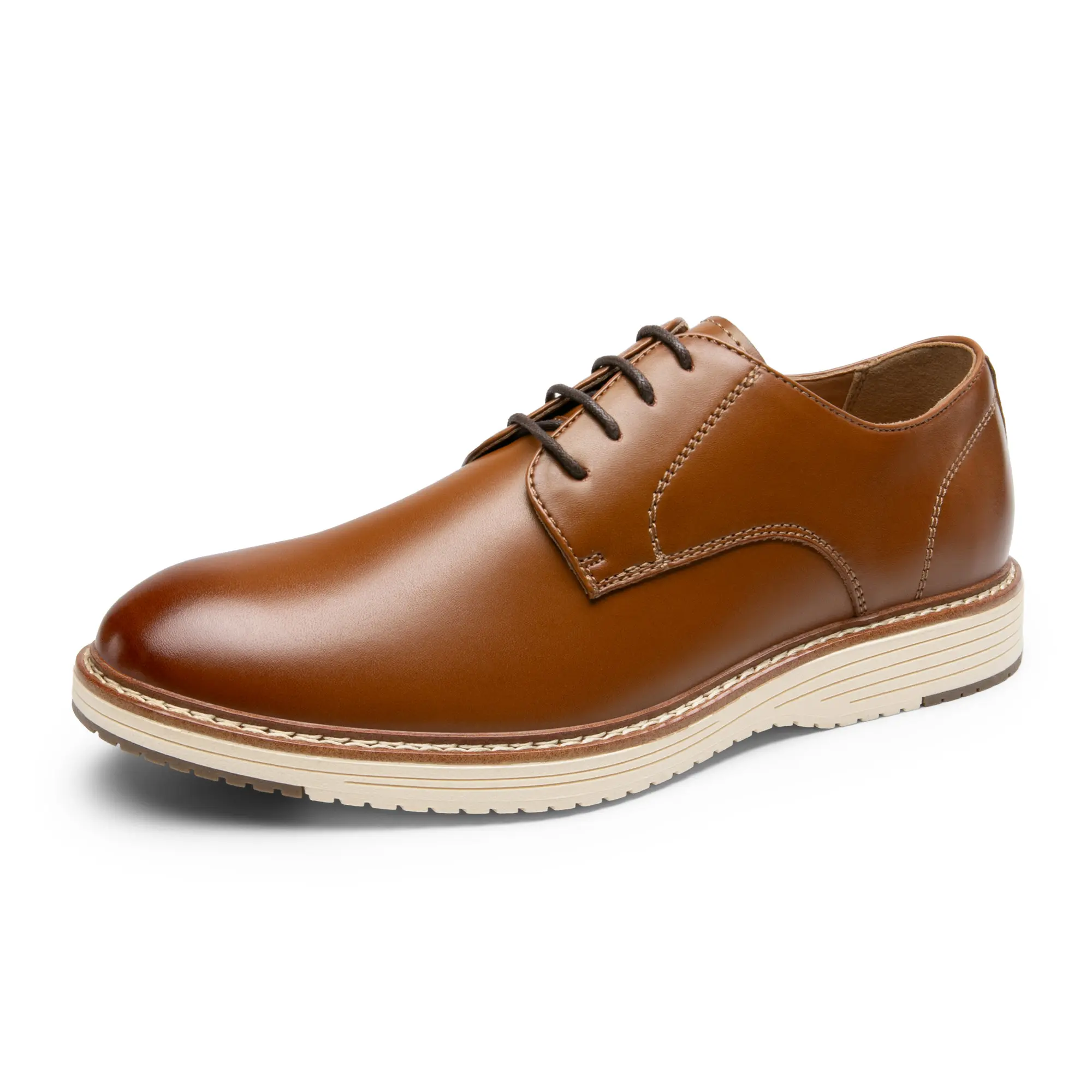 【BRUNO MARC Anniversary】 Men's Low Cut Derby Oxfords, Lace Up Vegan Leather Business Casual Shoes with Shock Absorbing Cushioned Insole, Casual Business Men's Oxfords, Leather & Faux Leather tiktokshopbacktoschool