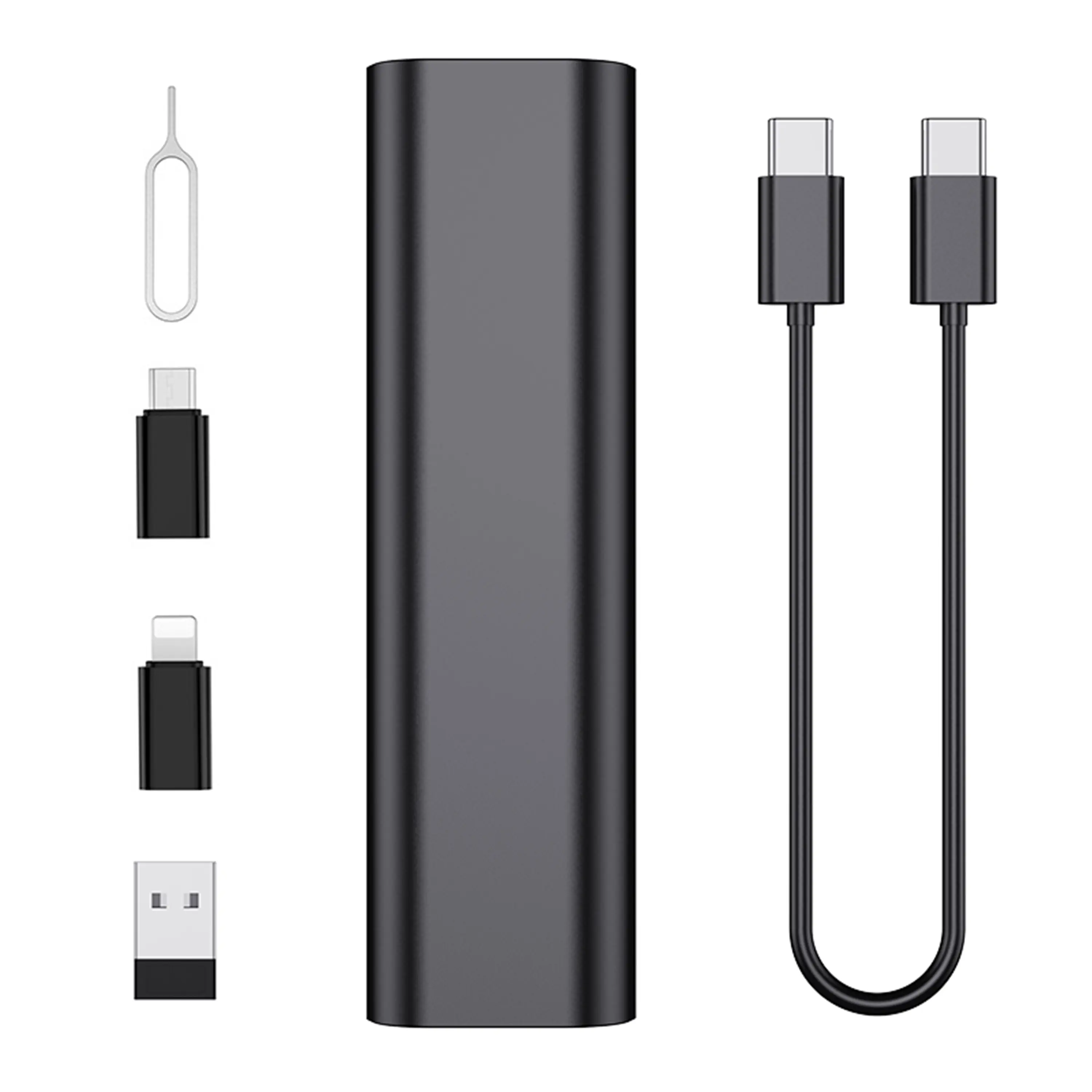 USB A to Type C & Lightning Adapter Set with Case, 60W Fast Charging + Data Sync, Works for iPhone Galaxy iPad Android