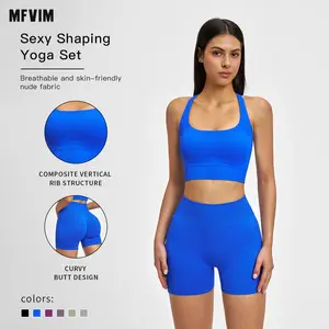 MFVIM Women’s Tapered Yoga Set with Beautiful Back Design — Seamless Fitness Wear, High-Stretch Running Workout Set