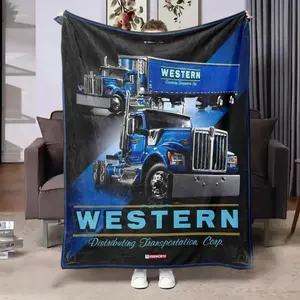 Fleece Blanket Themed for Truck Drivers, Featuring a Soft And Comfortable Creative Design, Perfect As a Gift for Logistics Truck Drivers a Cozy Blanket for Men Versatile for All Seasons As a Nap Blanket Or Shawl