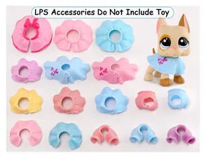 Pet Accessories Plastic Jackets and Dress Hair Clips for Minilpsshop Figures - 5Pcs Assorted Colors Plastic Jackets and Dress Decorations for Shorthair Cat Dashchund Great Dane Dolls DIY Craft Supplies(B36)