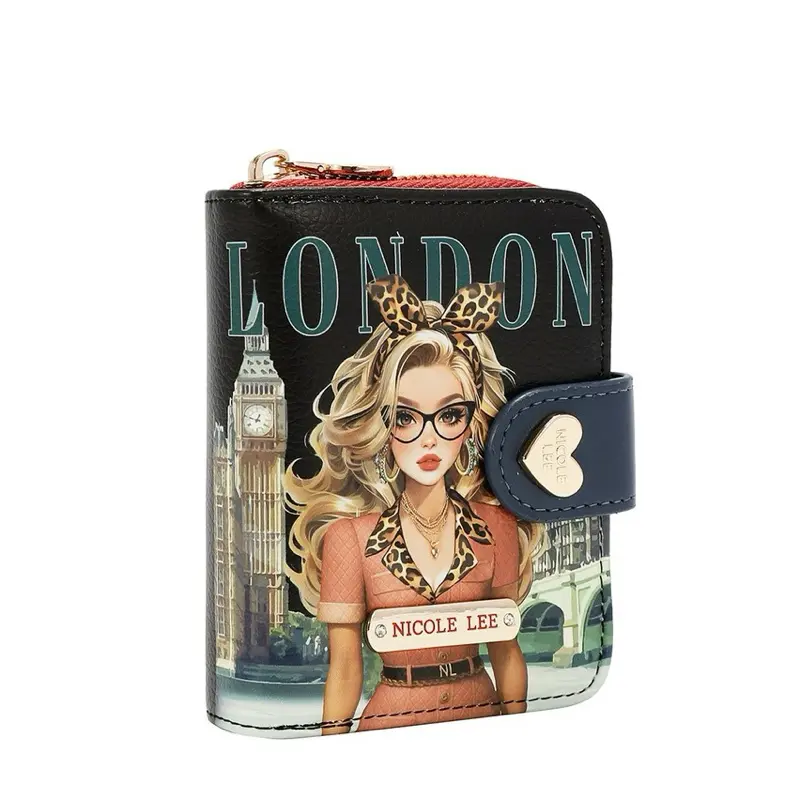 HEART BIFOLD WALLET, Slim Compact Card Holder with Multiple Card Slots for Daily Use