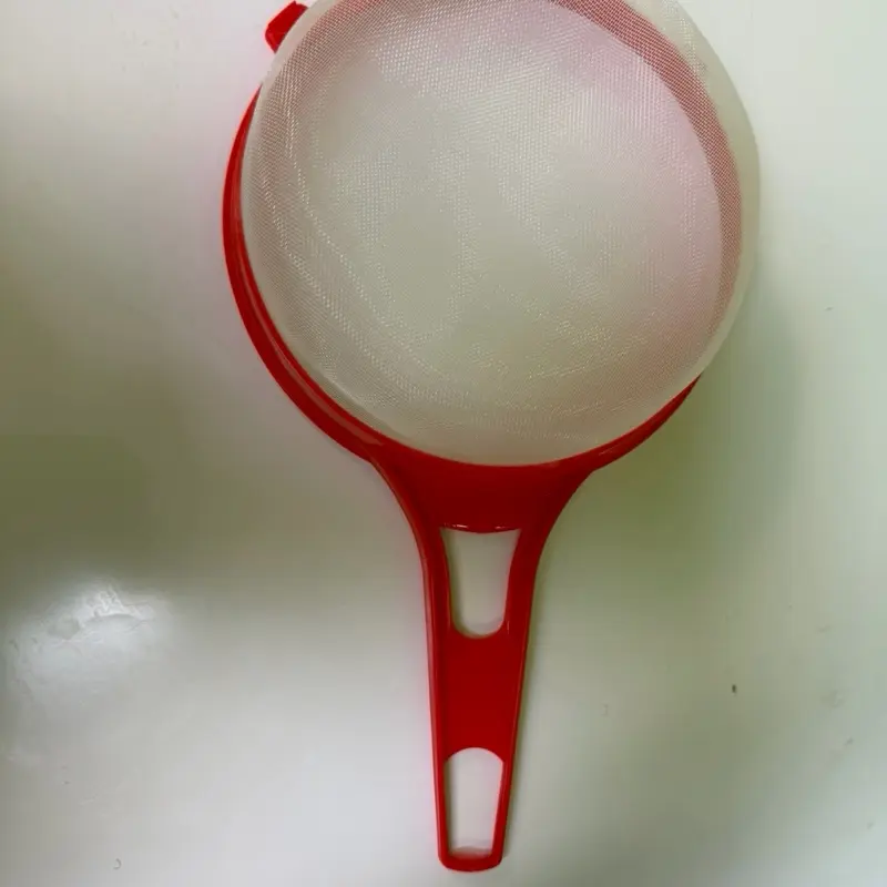 Red Handle Strainer - Durable Kitchen Tool for Straining and Sieving - Perfect for Cooking and Baking