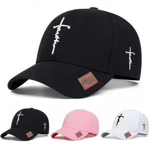 Unisex Sword Cross Embroidered Baseball Cap Outdoor Sport Adjustable Sunscreen Leisure Hat Spring Autumn Travel Tourism Beach Vacation Black Snapback Cotton Snapback