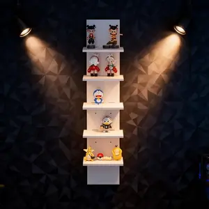 Floating Wall Storage Unit, 5-Tier Design Saves Floor Space, Ideal for Renters, Functional & Stylish Organizer Solution