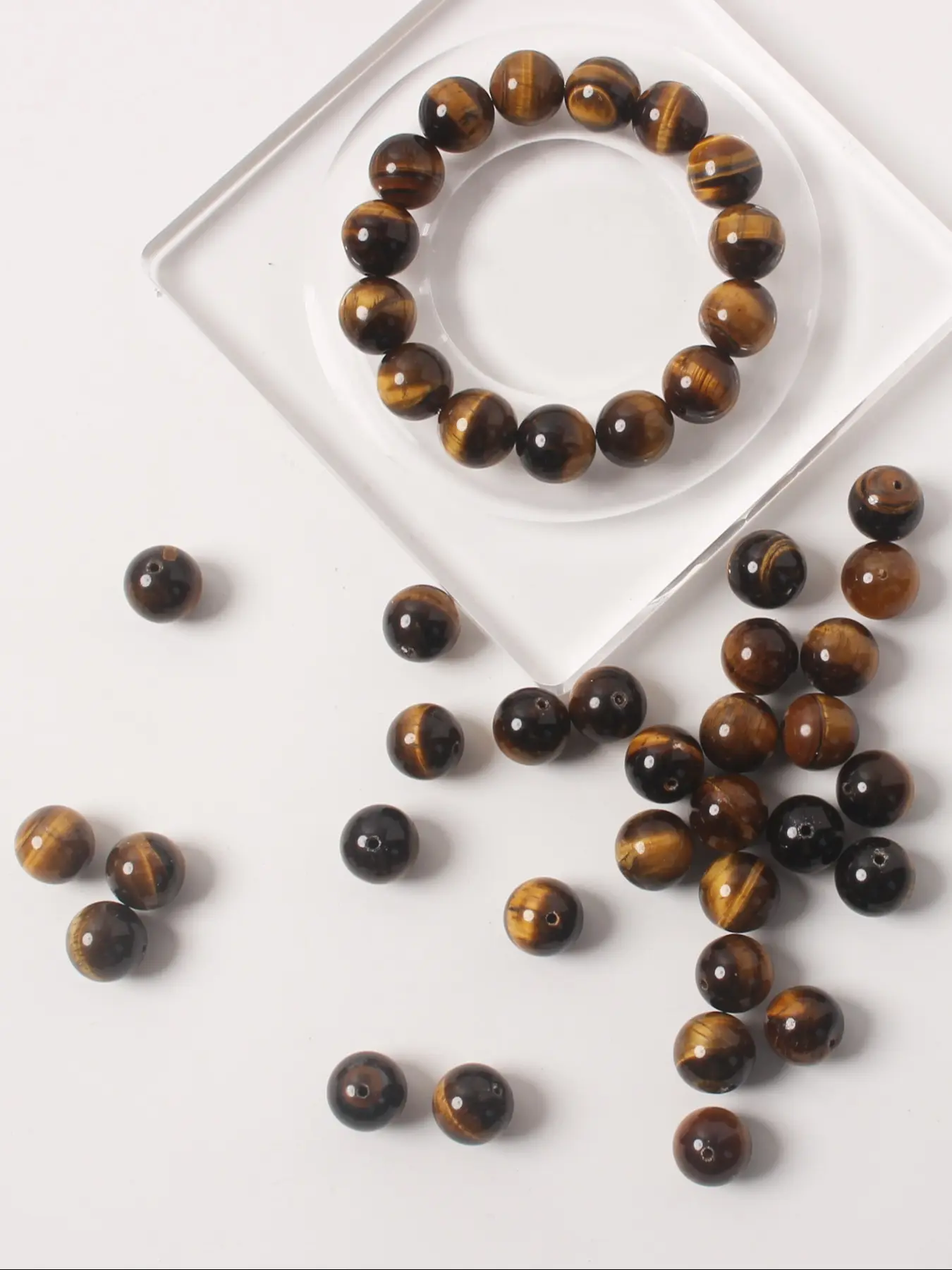 20pcs 12mm Tiger Eye Stone Beads, Natural Gemstone Loose Beads for Bracelets Necklaces Earrings, DIY Jewelry Making Supplies, Beads Charms Accessories