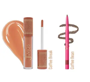 Brewed To Perfection Lip Gloss Bundle - Coffee Shop Lip Gloss + Lip Liner
