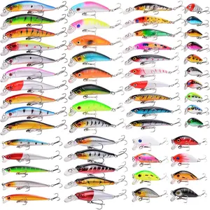 Fishing Lures Kit Mixed Including Minnow Popper Crank Baits with Hooks for Saltwater Freshwater Trout Bass Salmon Fishing