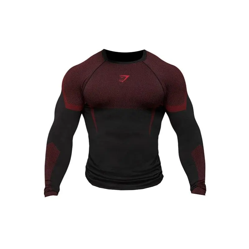 Gymshark Onyx 5.0 Seamless Long Sleeve T-shirt Black/Carmine Red (men) by StockX
