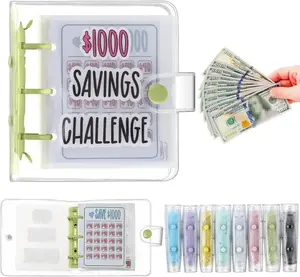 $1000 Savings Challenge Kit Reusable Budget Envelopes & Binder for Financial Planning Organiser