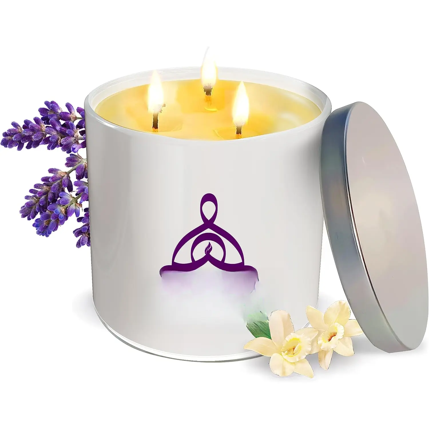 Large Lavender Vanilla Candle, Scented Candles for , Hand-Poured  Large 3 Wick Candle for 50-Hour  Time, 14oz -