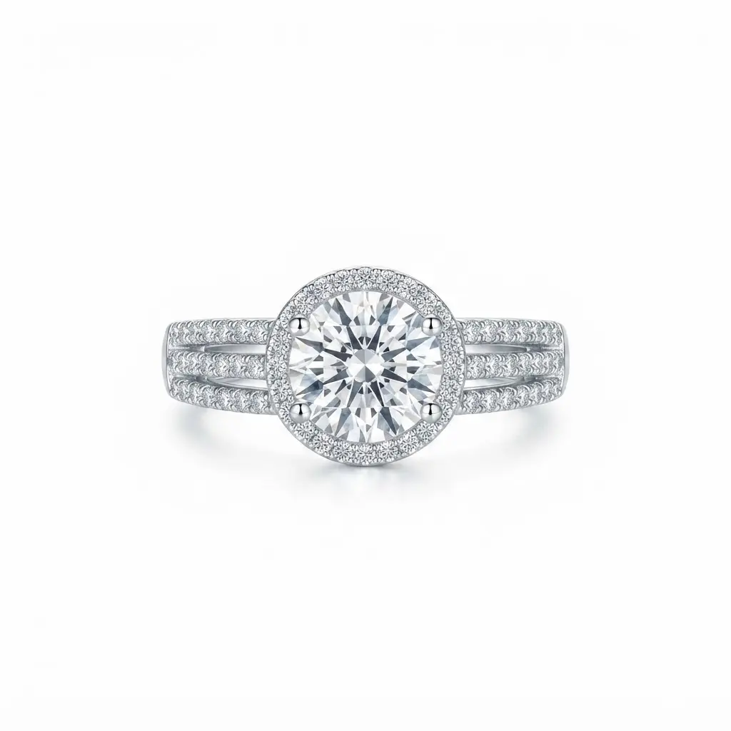 EVA Jewelry 3CT Round Brilliant 925 Sterling Silver Synthetic Moissanite Engagement Wedding Ring, Engagement Wedding Rings, Round Moissanite Ring