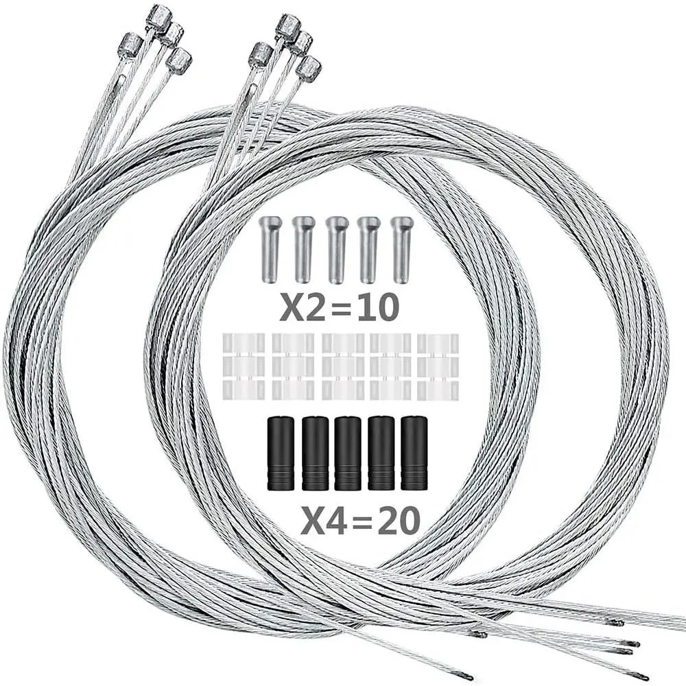 10PCS Premium Bicycle Shift Cable Kit - 10 Shift Cables with Ferrules, O-Rings, End Caps & Free Accessories, Bicycle Maintenance Parts for Contractors & DIY Enthusiasts, Fits Mountain Bikes & Road Bikes