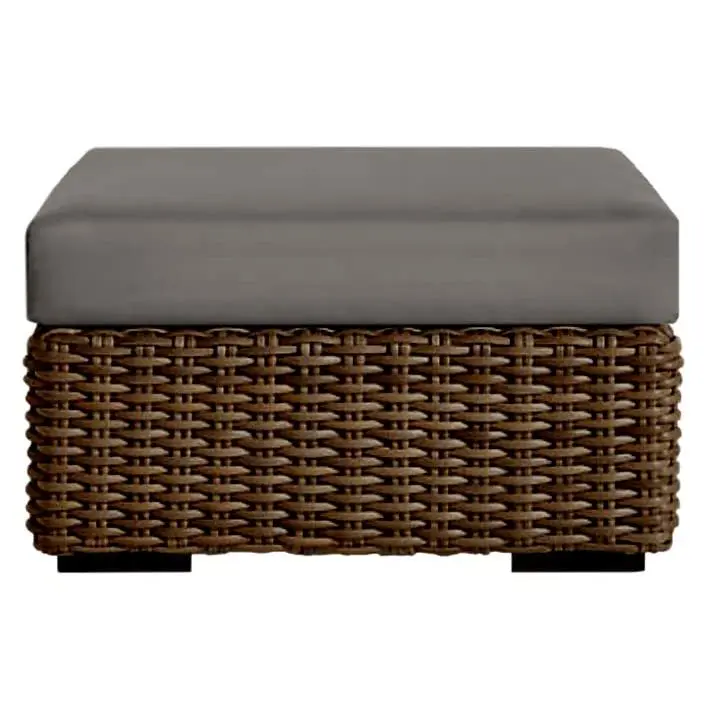 RSH Decor Foam Ottoman Cushion 24 x 24 x 4 Outdoor Replacement for Patio Furniture Water-Resistant Charcoal Grey