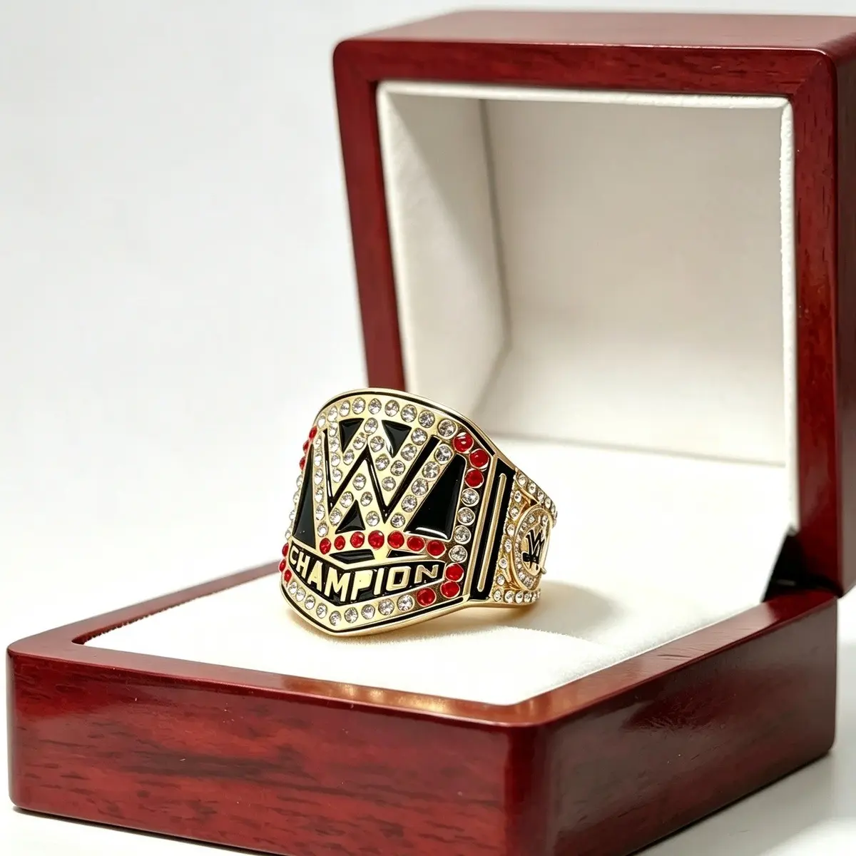 Men's Unisex Vintage Wrestling Inspired Stainless Steel Ring Size 11.5 | Championship Style Collectible Jewelry with Gift Box | Trendy Statement Ring for Sports Fans & Best Friend Gifts