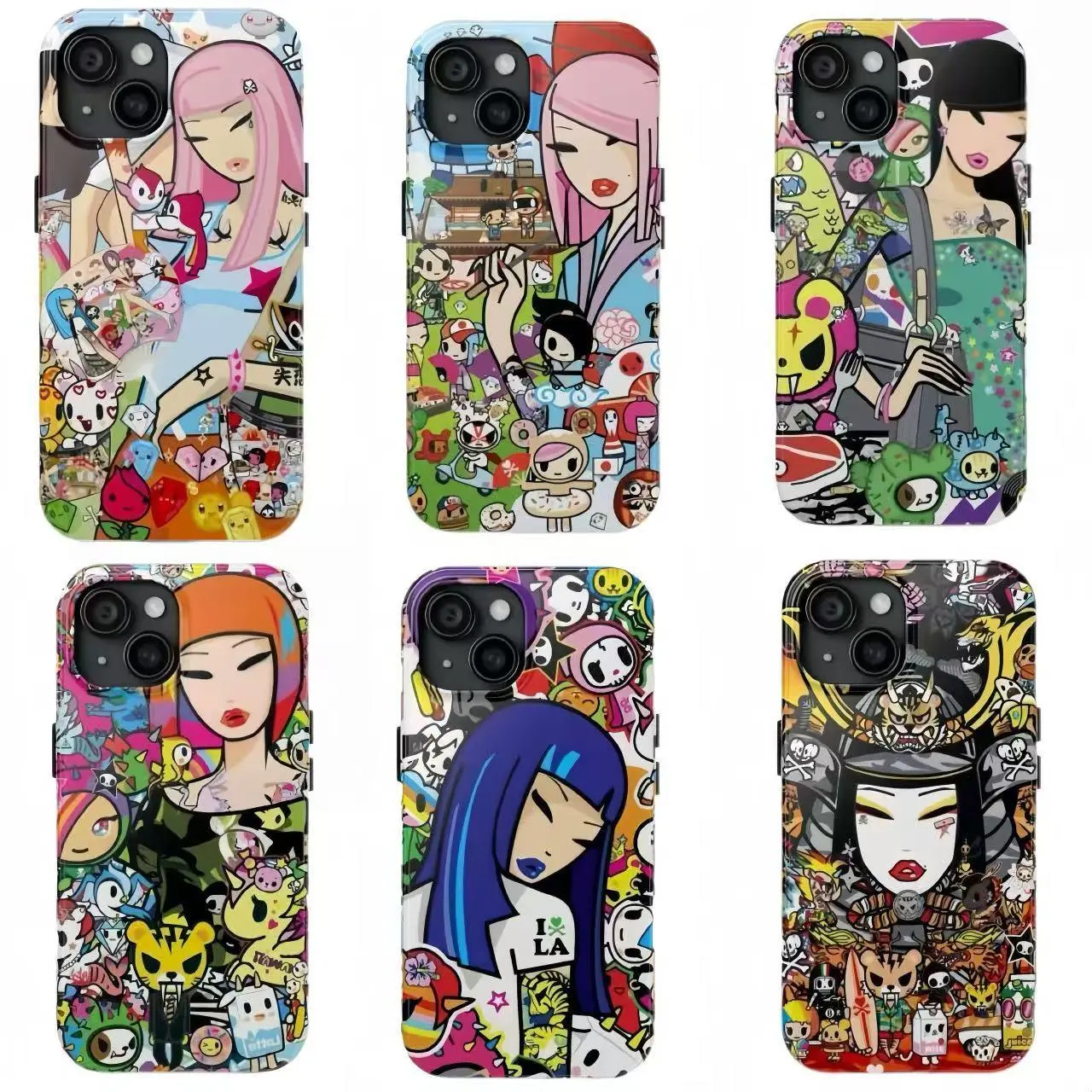 T-To.ki.doki Tough Phone Case for iPhone 17Air 16Promax 15Promax 14 13 12 11 Pro Promax and for Samsung S21-25 Y2k Aesthetic Lady and Tiger Design Durable Protection Shockproof Lightweight Flexible Slim TPU Casing Perfect Gift for Her