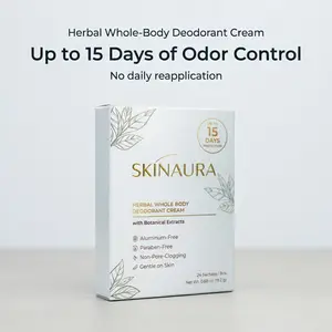 Deodorant Cream – Herbal Whole Body | SkinAura - Up to 15 Days Odor Control, Aluminum-Free, Non-Greasy, Botanical Formula for Sensitive Skin