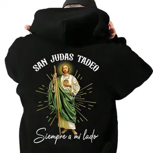 San Judas Tadeo Siempre A Mi Lado Spanish Jesus Hoodie, Jesus Always By My Side Hoodie Unisex Classic Cotton Fabric