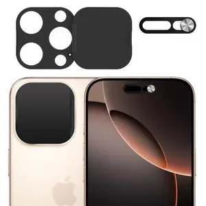 2 Pack Privacy Cover Compatible for iPhone 17 Pro/iPhone 17 Pro Max with 1 Front Camera Privacy Cover, 1 Anti-Spy Camera Cover, Easy-Adhesive Design, Safeguard on iPhone 11/12/13/14/15/16/17 Pro Max Accessories