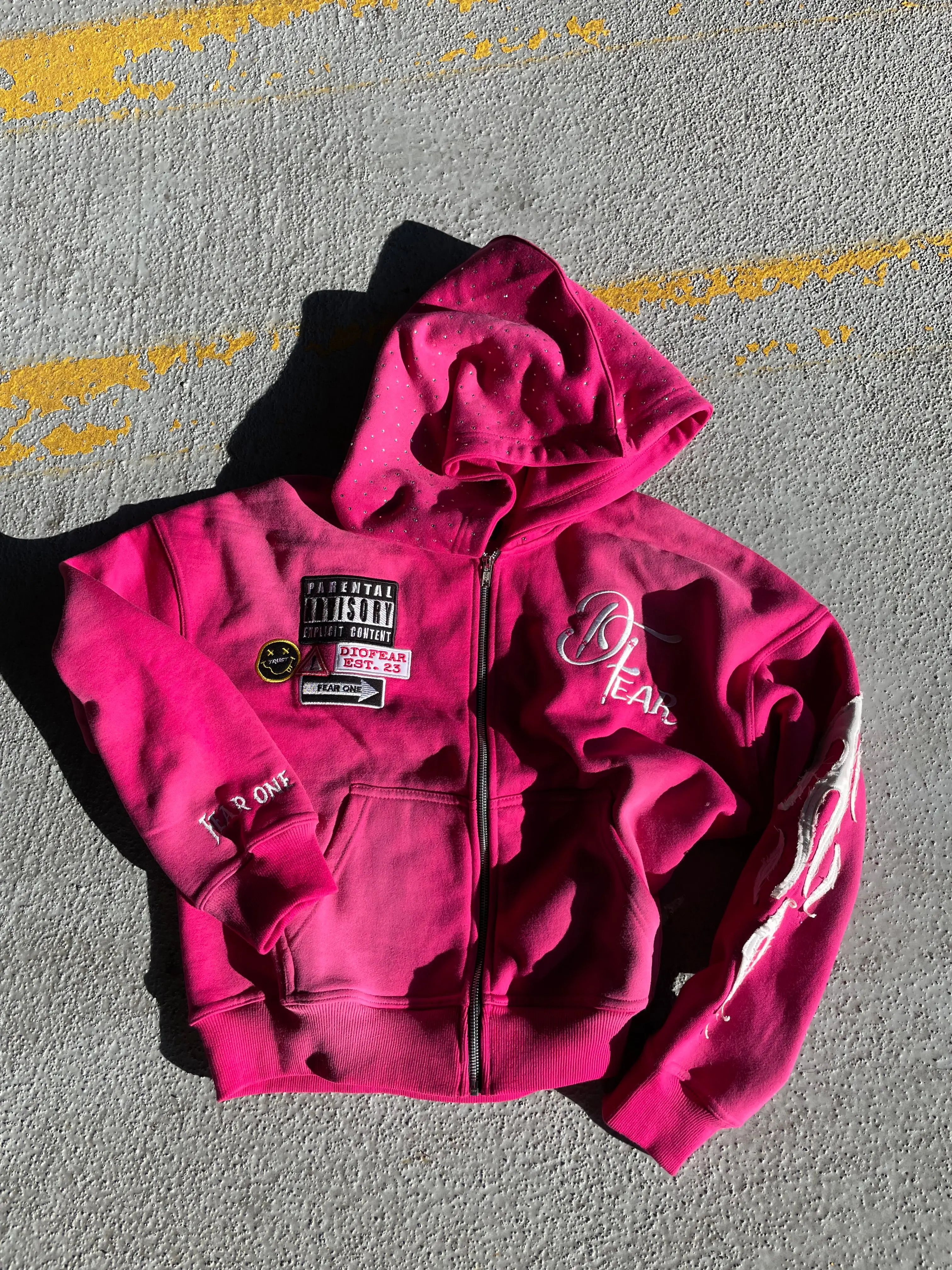 トップス hydrogen star zip parker y2k gal archive hellstar pink zip up hoodie - TikTok Shop