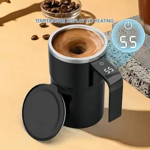 Digital Display Intelligent Temperature Measurement Magnetic Automatic Stirring Cup, Electric Coffee Cup, Milkshake Cup, Fitness Protein Shaker Bottle, Temperature Display Mug