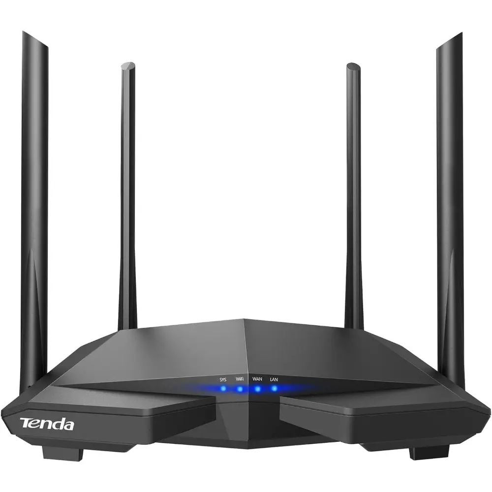 AC6 High-Speed Dual-Band WiFi Router with 2.4 GHz, 300 Mbps on 2.4 GHz, Beamforming Technology, APP Control, 4 x 100 Mbps Fast Ethernet Ports, Guest WiFi, AP Mode, IPv6, Parental Controls for Efficient Downloading, Access Point Mode, Four