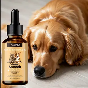 Rozino Pet Hair Oil 30ML, Cat Dog Universal, Smooth Nourishing, Deodorizing Scent, Sweet & Jojoba Oil, Gentle Non-Irritating