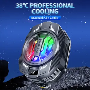RGB Back Clip Cooler with LED Display - 38°C Professional Cooling, 15W High-Power Semiconductor Refrigeration, 3-Gear Adjustable Fan, Smart Efficient Tech Gadgets, Cool Tech Gadgets for Phones & Electronics Universal Accessories outdoorfun