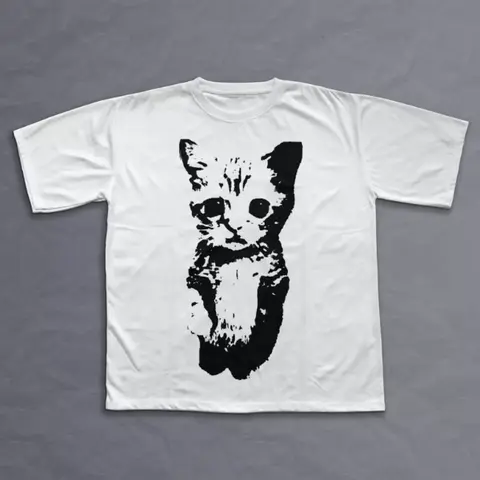 Cat Y2k T-Shirt, Unisex Vintage Graphic Tees Gothic Grunge Y2k Emo Scene Amity Affliction Style Clothes Men Women Streetwear