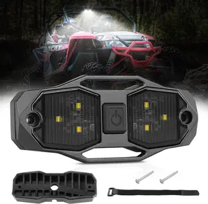 UTV Dome Light Universal Roll Bar Cage Mount LED White Interior Dome Light Pods Smoke Black Housing Utility Roll Cage Dome Light Map Light Courtesy Light for Off Road On Road Jeep Truck 4x4 UTV ATV Polaris Can Am, Waterproof, Vehicle tiktokshopspringglowu
